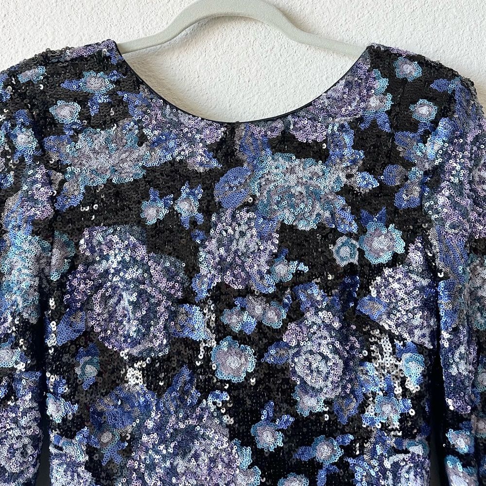 NWT Dress the Population Nathalia Sequin Dress in Royal Blue Size Medium - Picture 5 of 10